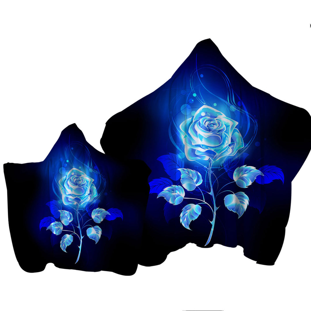 Blue Rose Towel with Hood