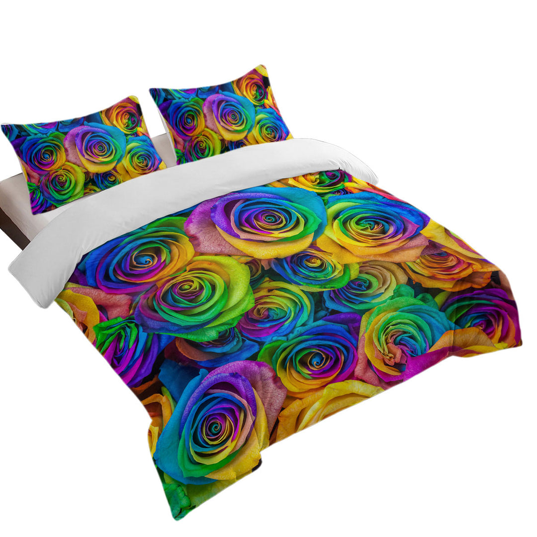 Bouquet of Colorful Roses Coverlet