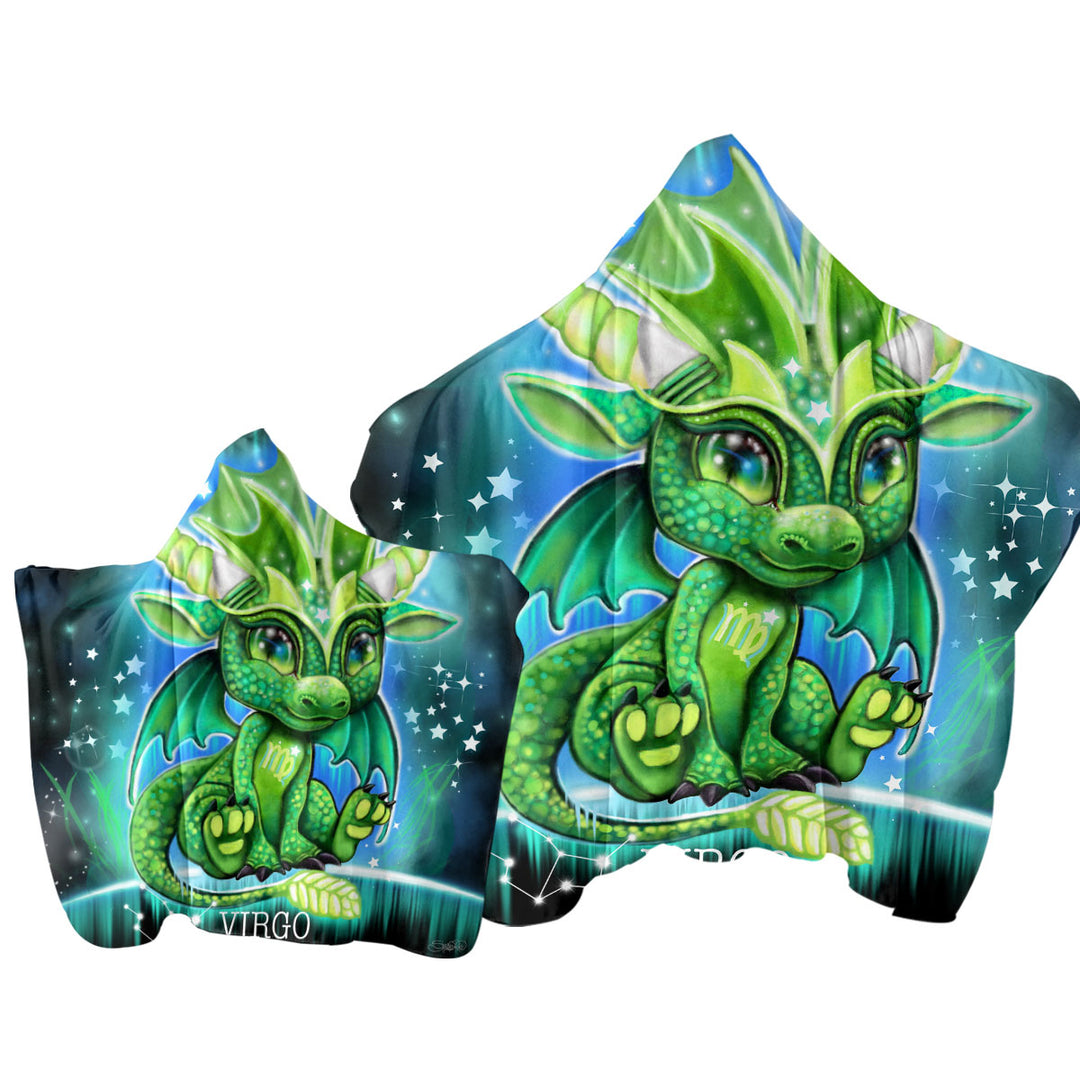 Boys Cute Virgo Lil Dragon Towel Hoodie