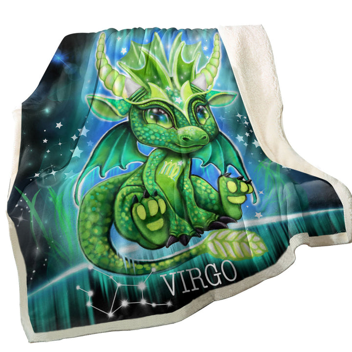 Boys Fleece Blankets Cute Virgo Lil Dragon