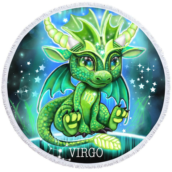 Boys Microfiber Beach Towel Cute Virgo Lil Dragon