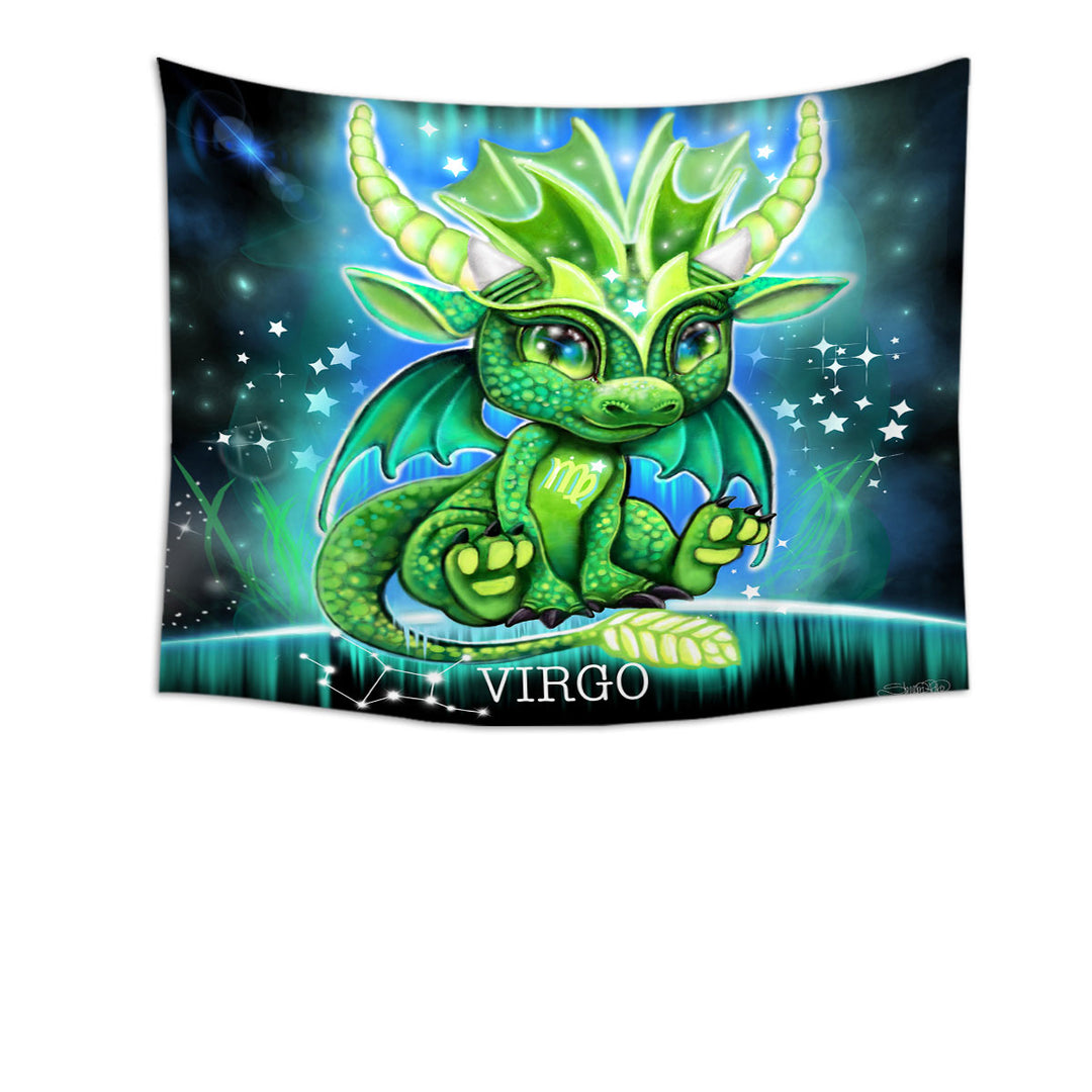 Boys Wall Decor Tapestry Cute Virgo Lil Dragon