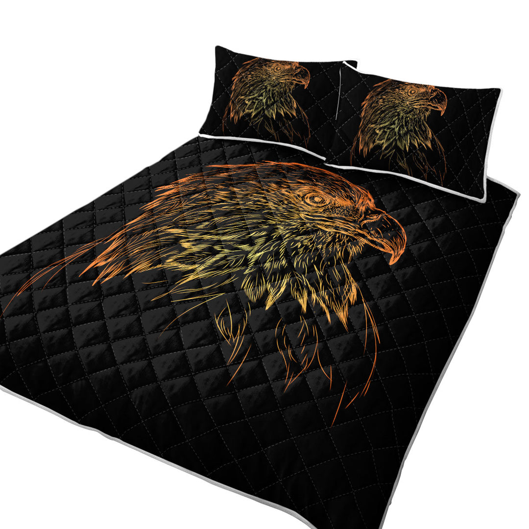 Bronze American Bald Eagle King Quilt