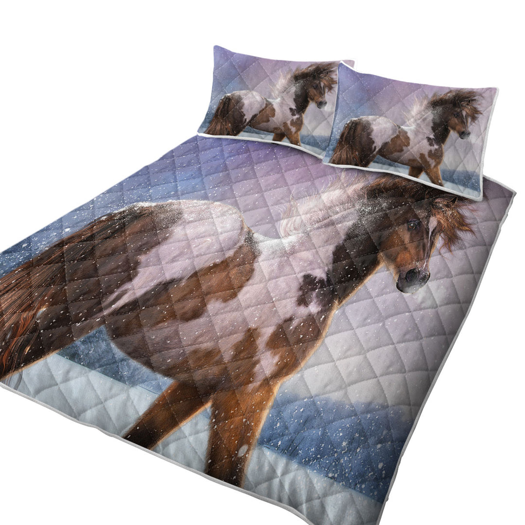 Brown White Pinto Horse the Winters Heart Quilts for sale