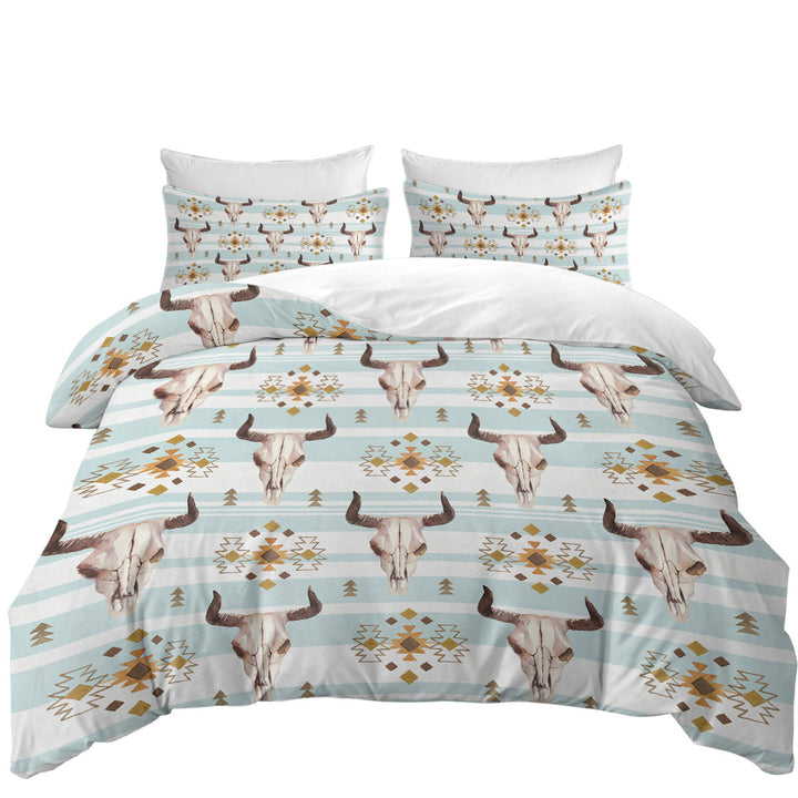 Bull Skull Pattern Duvet Cover