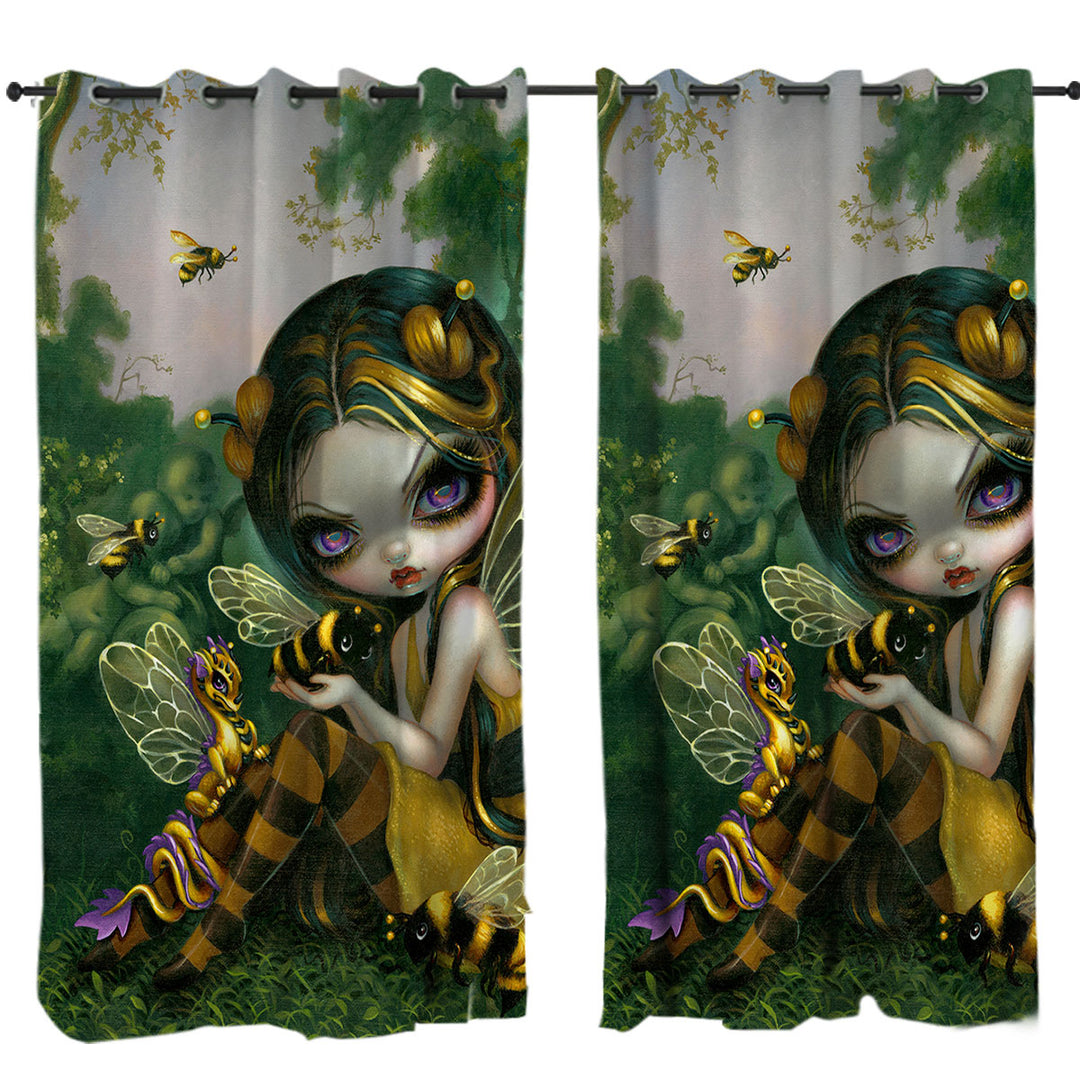 Bumblebee Dragonling and Bee Fairy Curtains