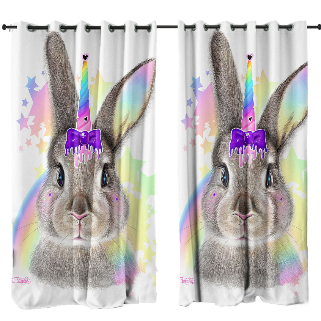 Bunnicorn Cute Children Design Bunny Curtains