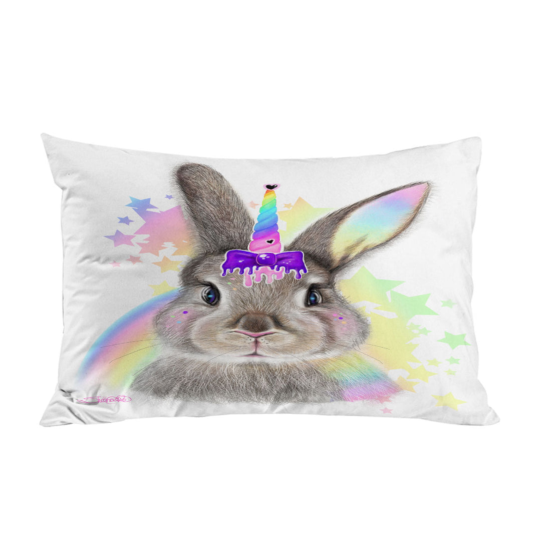 Bunnicorn Cute Children Design Bunny King Pillow Cases