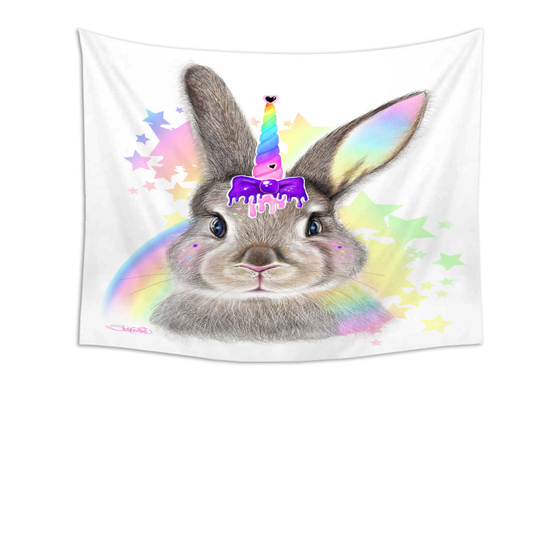 Bunnicorn Cute Children Design Bunny Wall Decor Tapestries