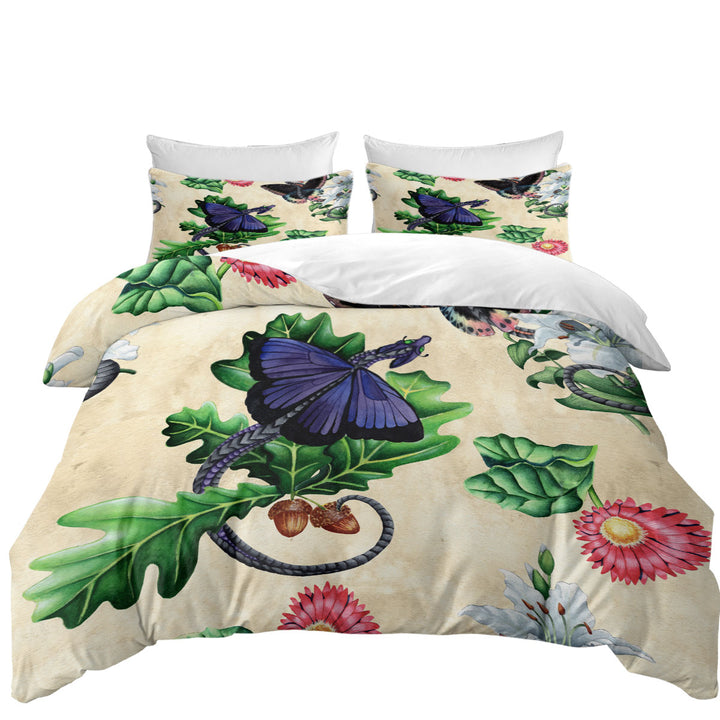 Butterflies Dragons and Flowers Daybed Covers Sets