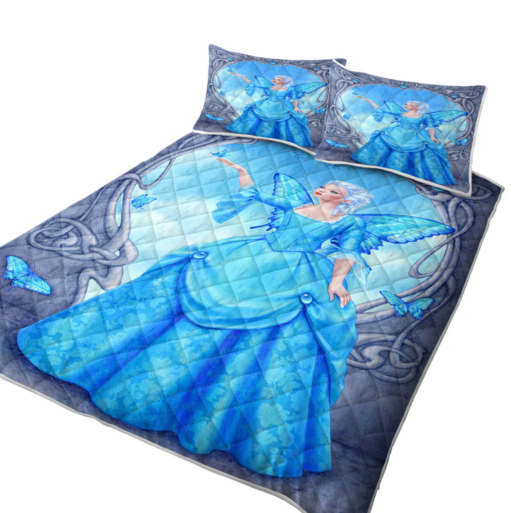 Butterflies and Blue Topaz Butterfly Girl California King Quilt Sets