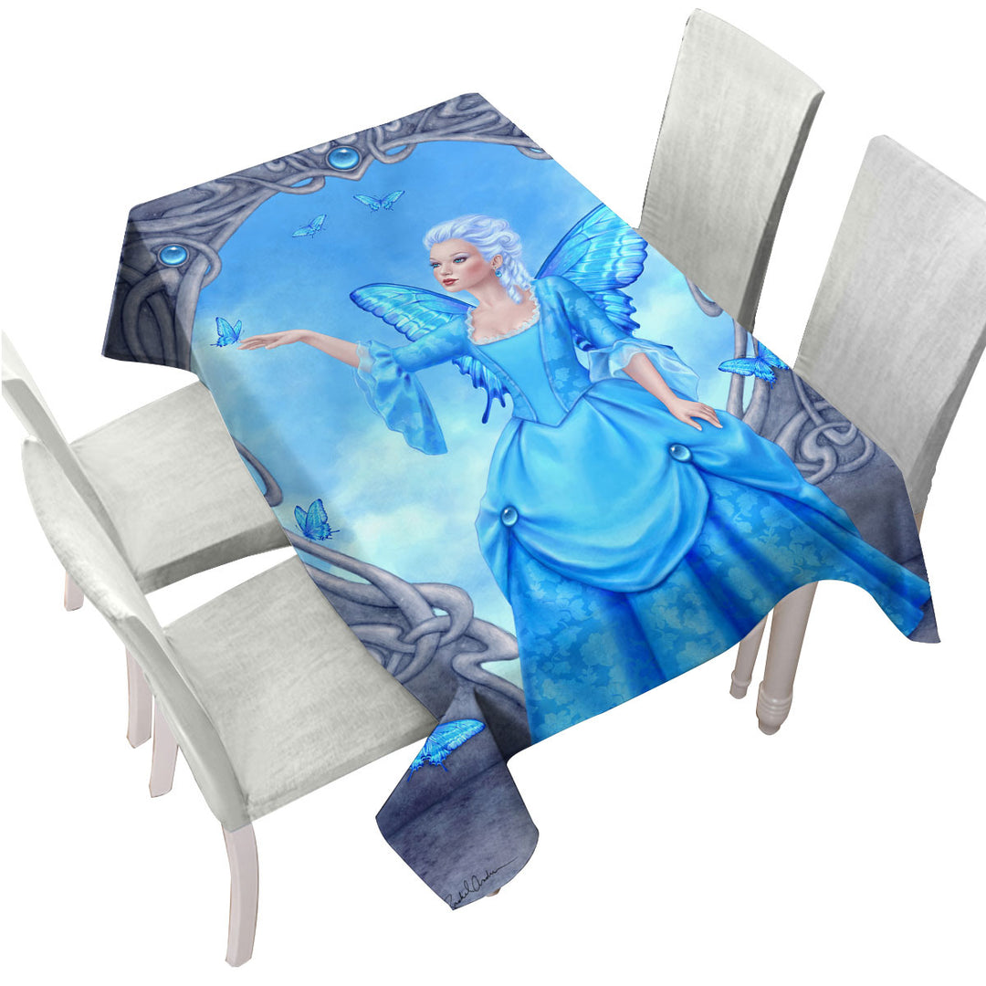 Butterflies and Blue Topaz Butterfly Girl Tablecloth