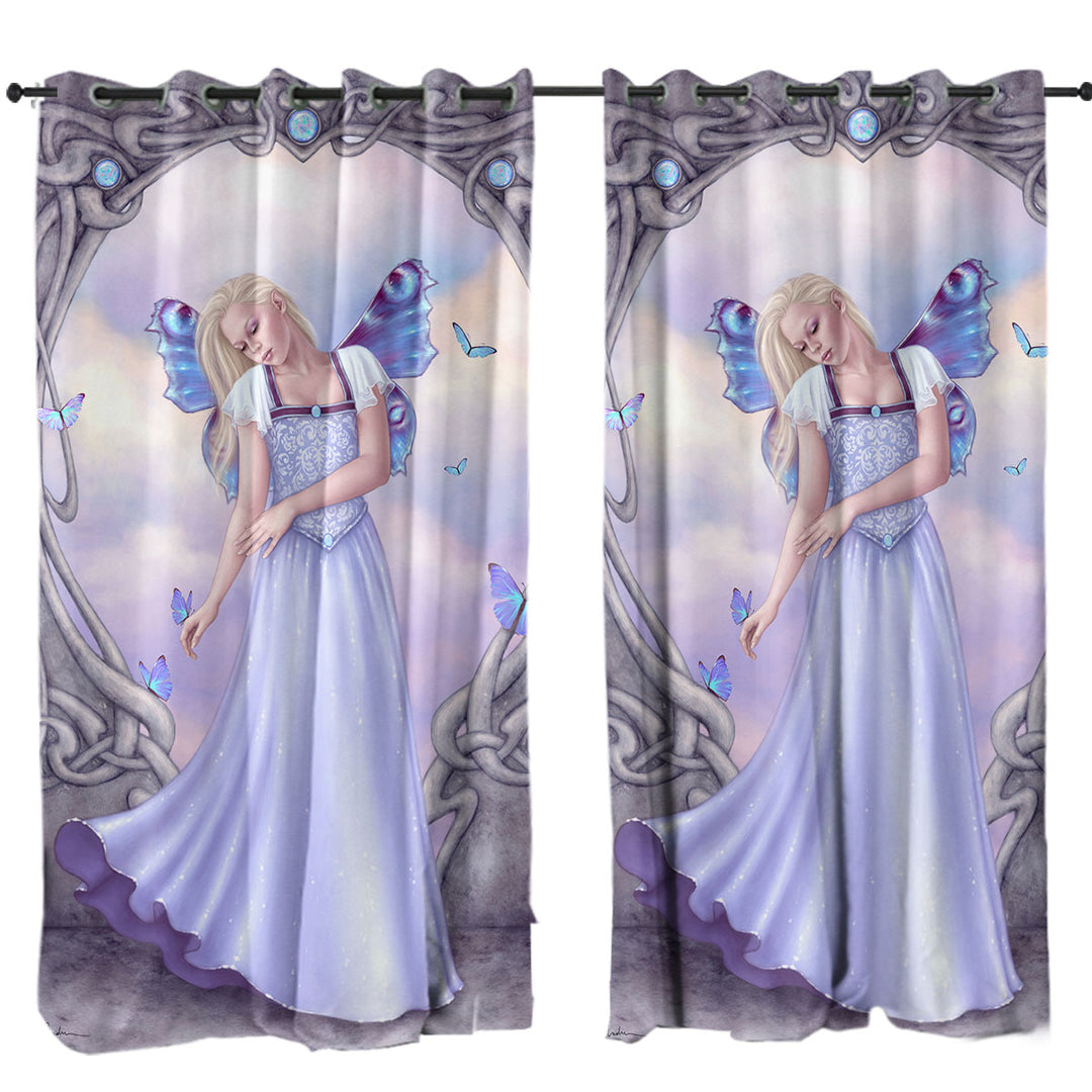 Butterflies and Light Purple Opal Butterfly Girl Drapes and Curtains