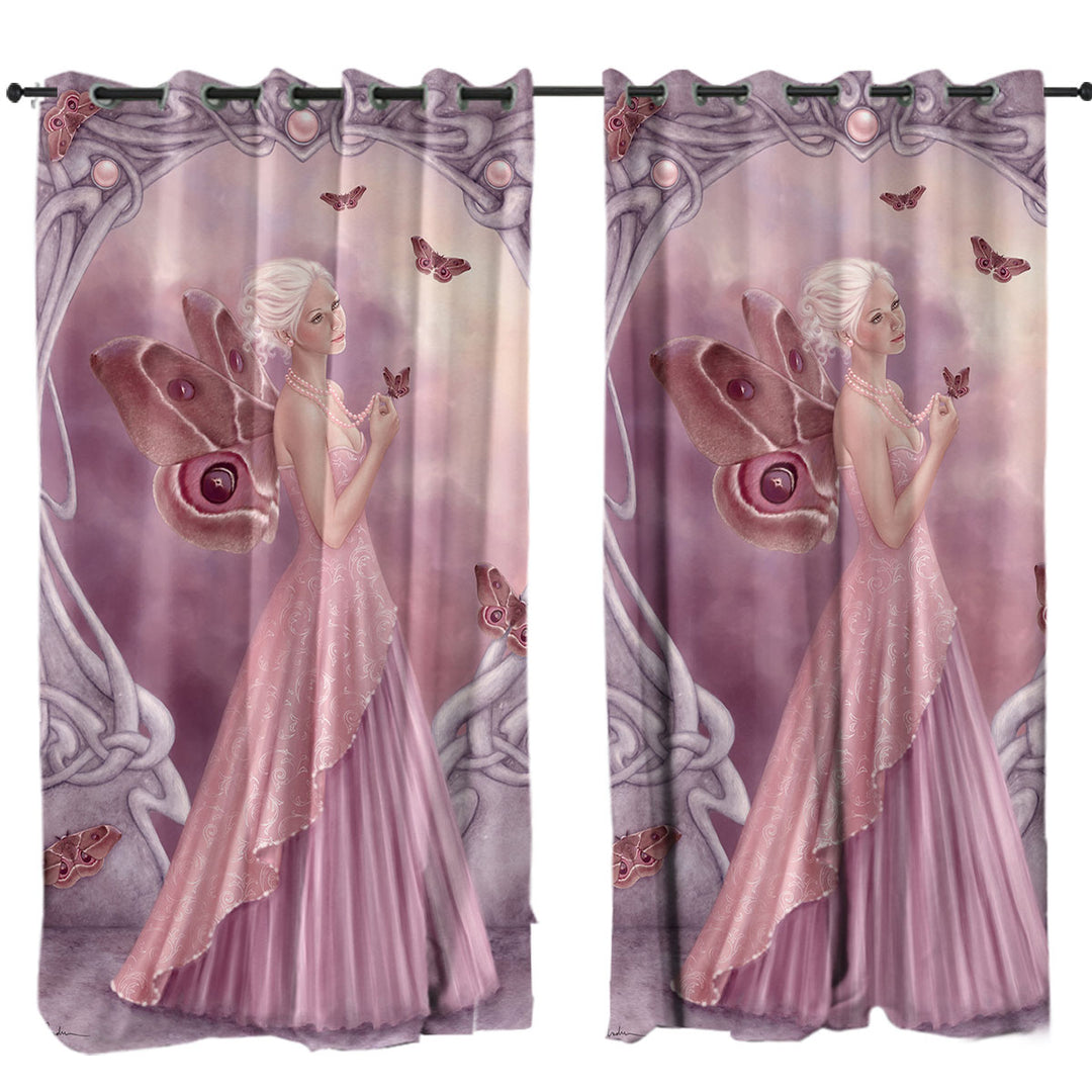 Butterflies and Pink Pearl Butterfly Girl Curtains