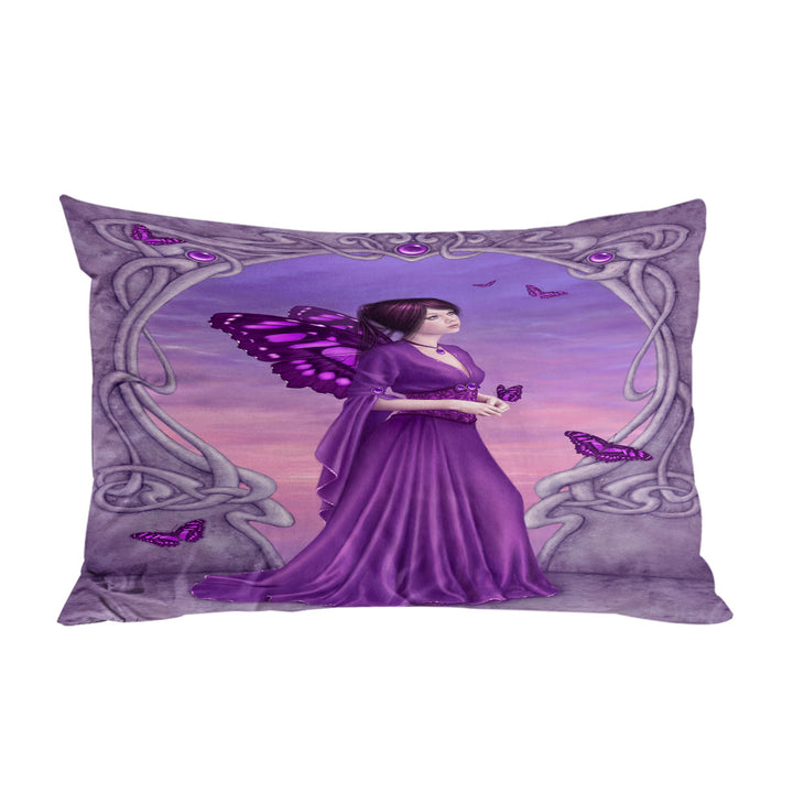 Butterflies and Purple Amethyst Butterfly Girl Pillowcase