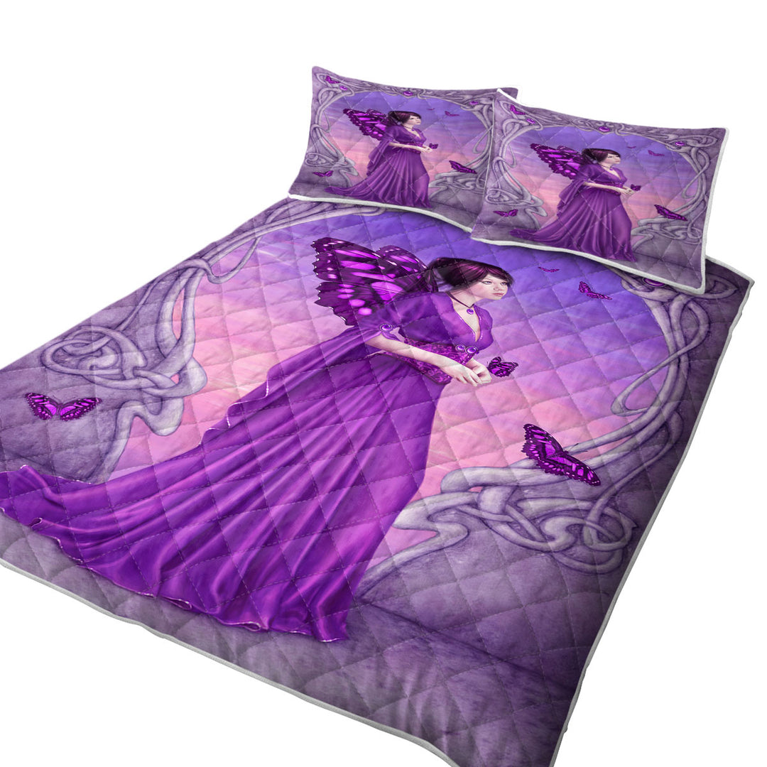 Butterflies and Purple Amethyst Butterfly Girl Quilts for sale