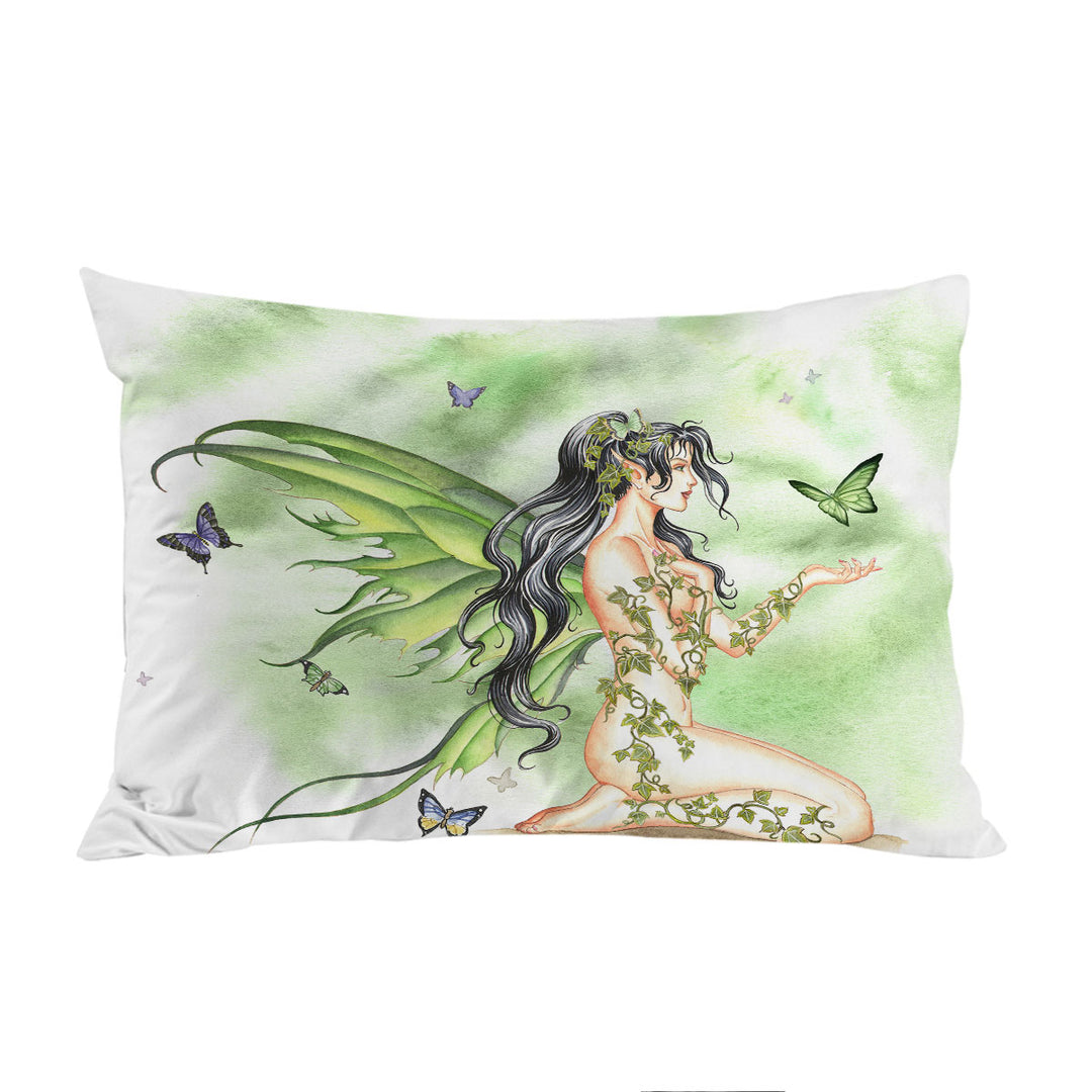 Butterflies and the Green Vines Fairy King Pillow Cases