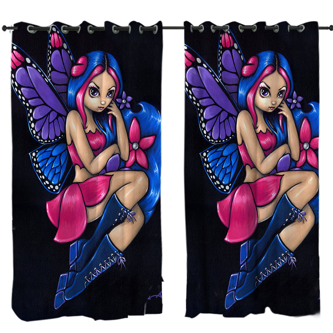 Butterfly Fairy a Little Shy Window Curtains