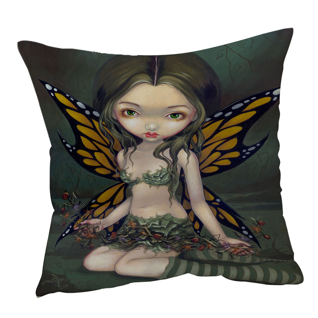 Butterfly Fairy with Dried Flowers Cushion Covers