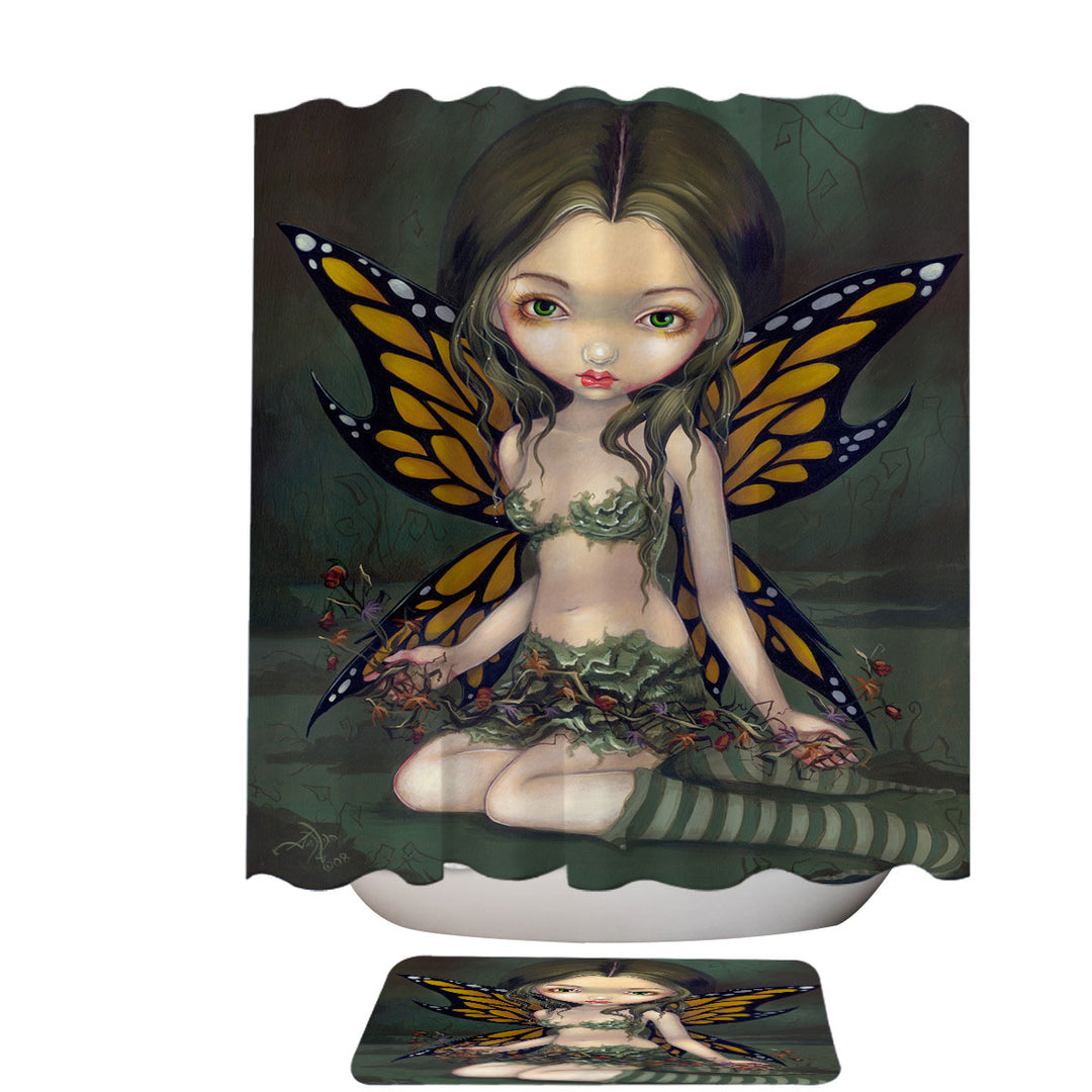 Butterfly Fairy with Dried Flowers Shower Curtains