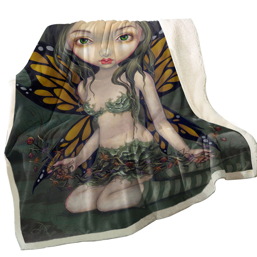 Butterfly Fairy with Dried Flowers Throws