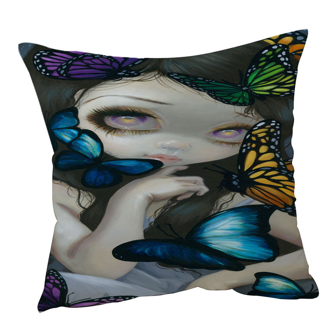 Butterfly Girl Cushions a Confusion of Wings