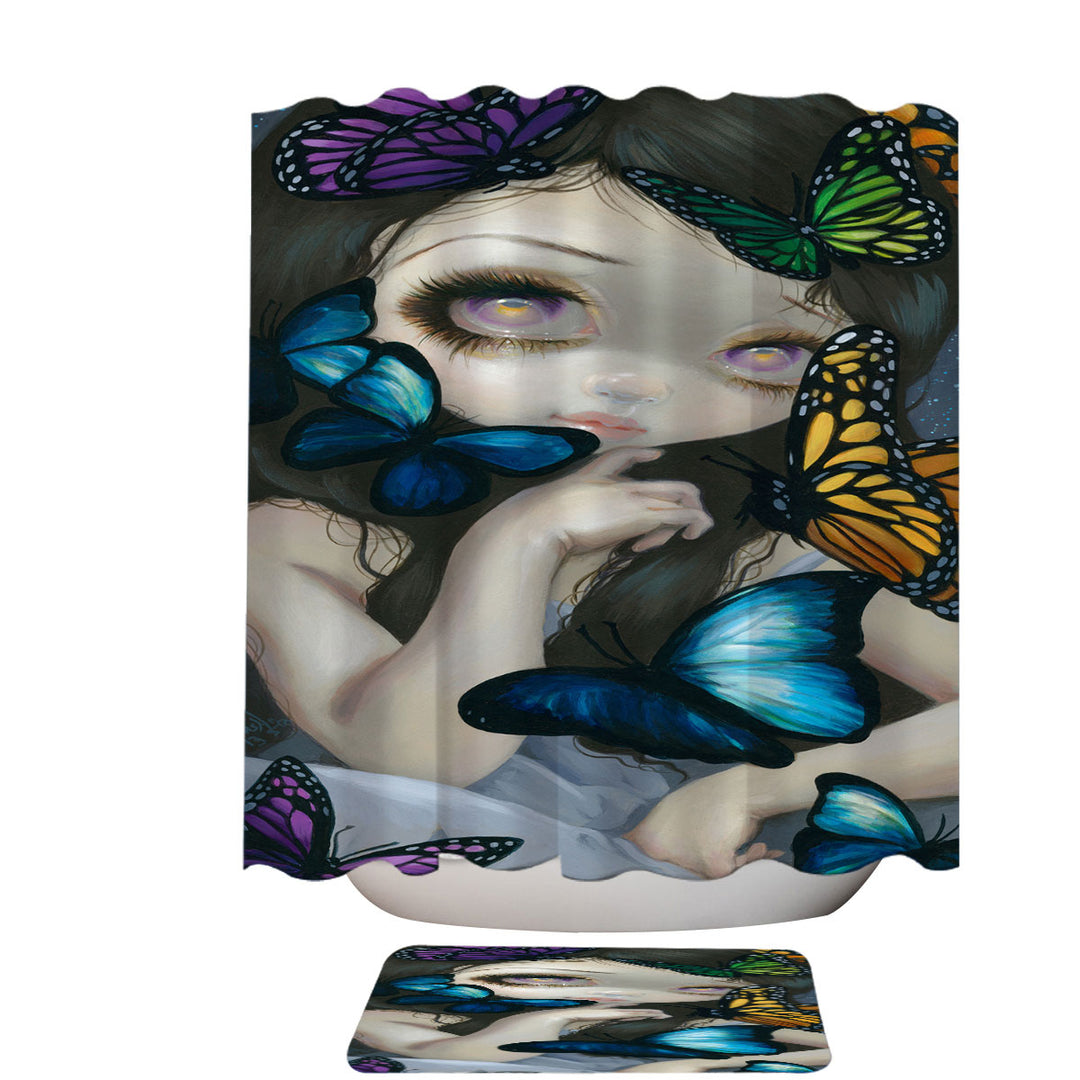 Butterfly Girl Shower Curtains a Confusion of Wings