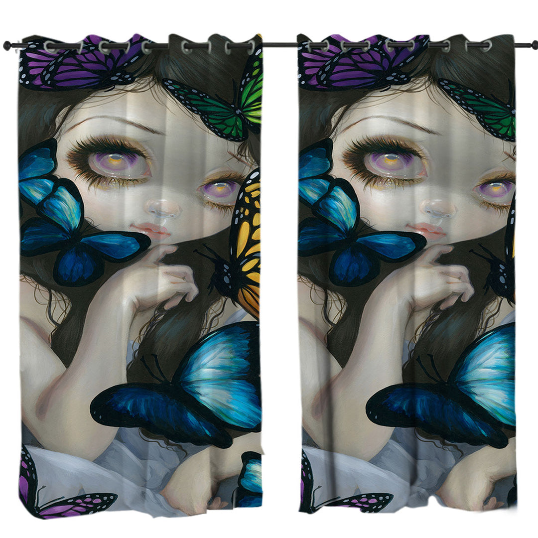 Butterfly Girl a Confusion of Wings Eyelet Curtains