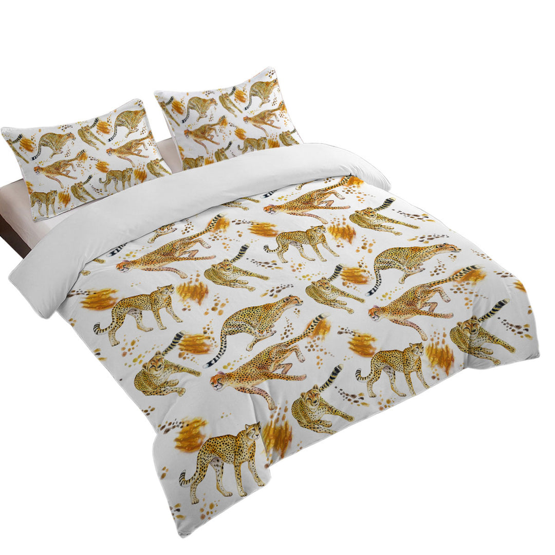 California King Duvet Cover with Cool Cheetah Pattern