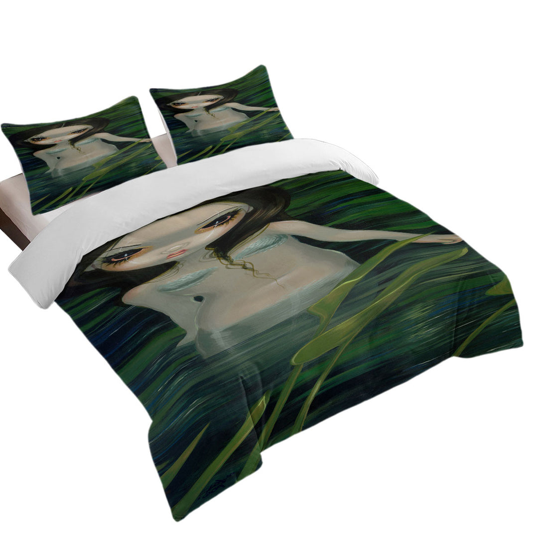 California King Duvet Cover with Fantasy Art Painting Mermaid Emerges