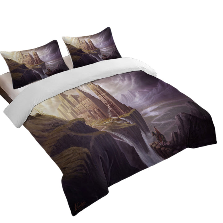 California King Duvet Cover with Fantasy Art the Castle Ruins