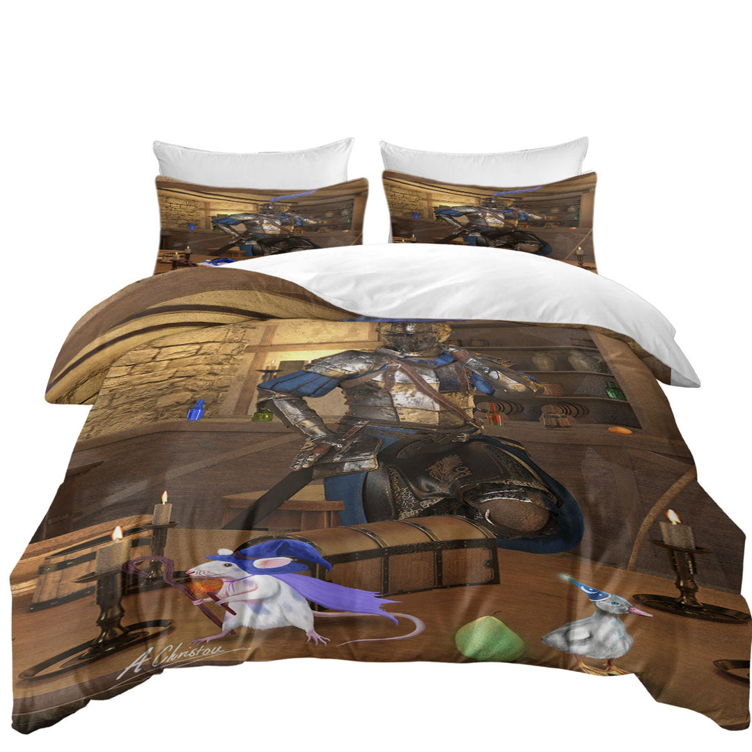 California King Duvet Cover with Sir Simion the Dragonhearted Fantasy Art