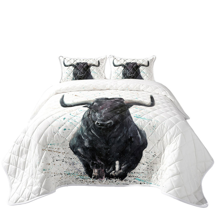 California King Quilt Sets with Black Bull