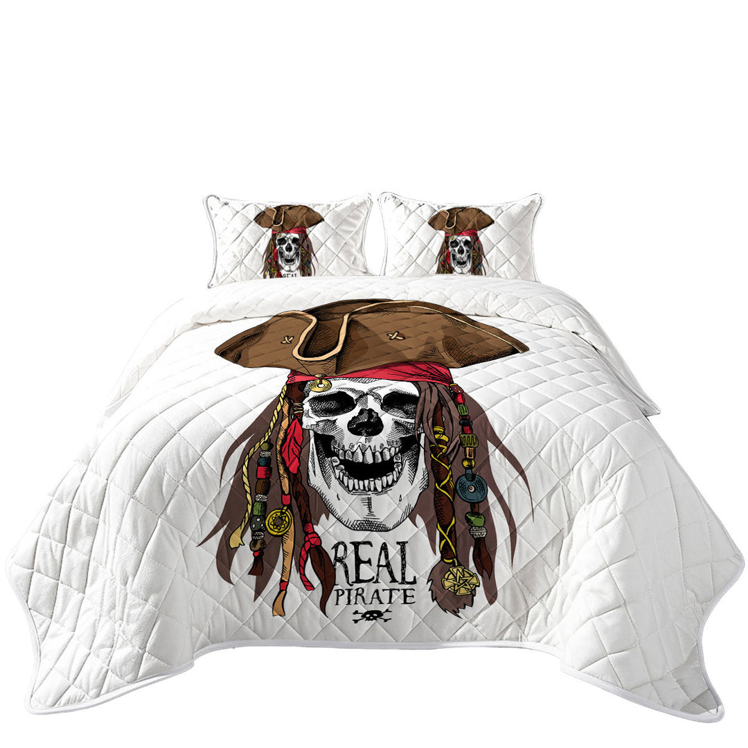 California King Quilt Sets with Cool Pirate Skull