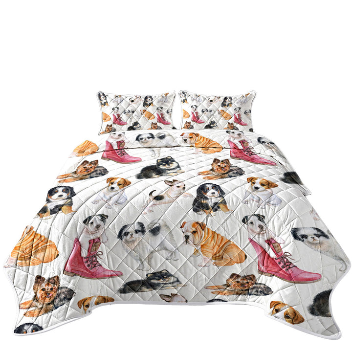 California King Quilt Sets with Dogs Puppies