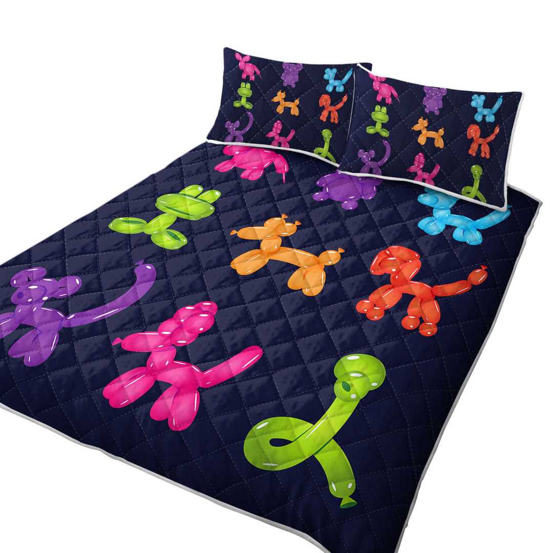 California King Quilt Sets with Dogs Shape Balloons