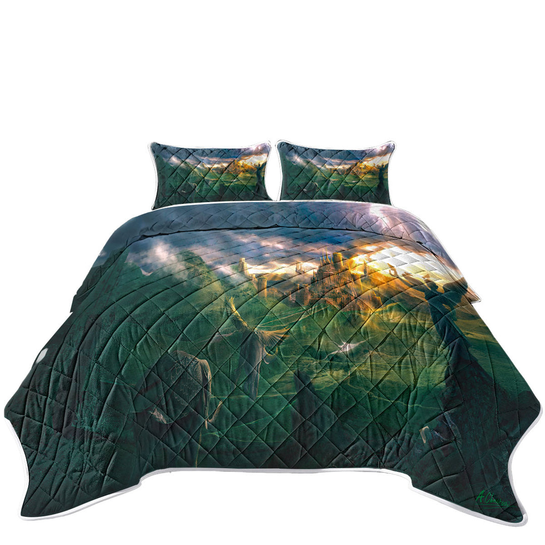 California King Quilt Sets with Fantasy Art the Castle Highlands