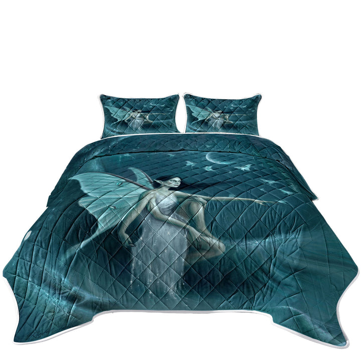 California King Quilt Sets with Fantasy Art the Luna Moth Woman