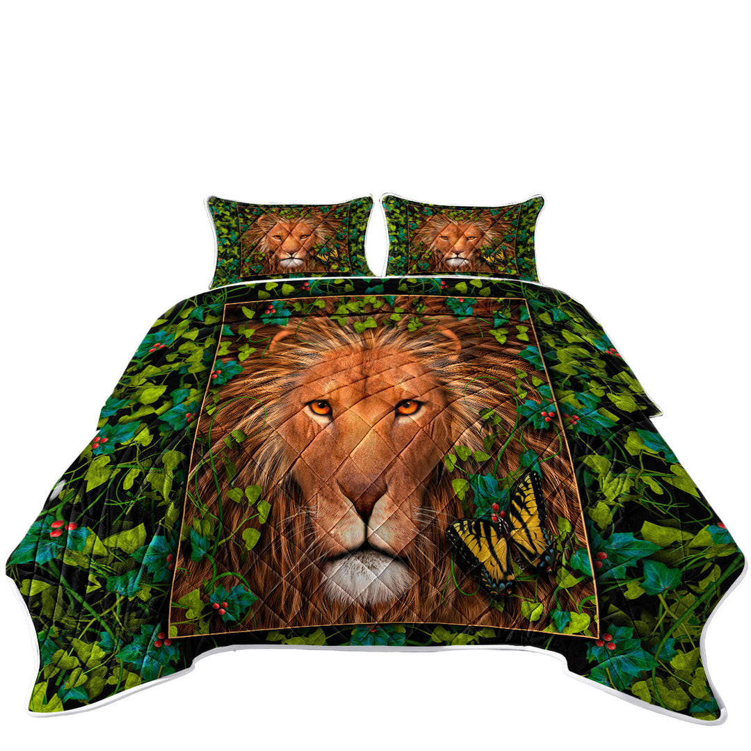 California King Quilt Sets with Return of the King Grape leaves Lion