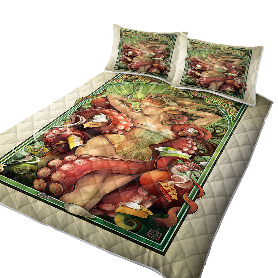 California King Quilt Sets with Sexy Art Pie Cthulhu and Beautiful Woman