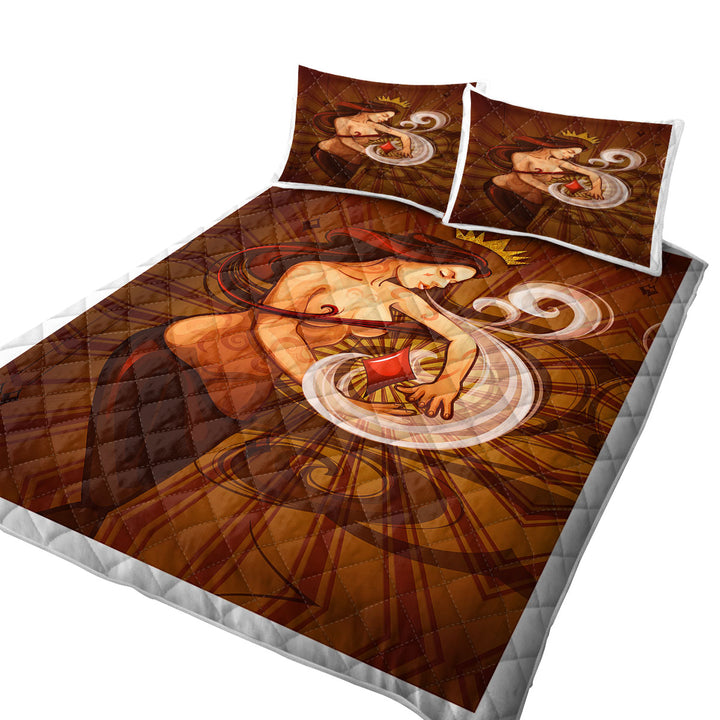 California King Quilt Sets with Sexy Cool Art Queen of Diamonds