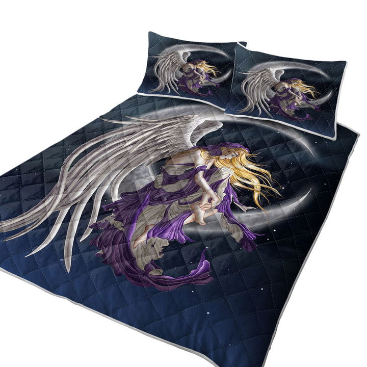 California King Quilt Sets with Touching Fantasy Art the Moon Dreamer Fairy