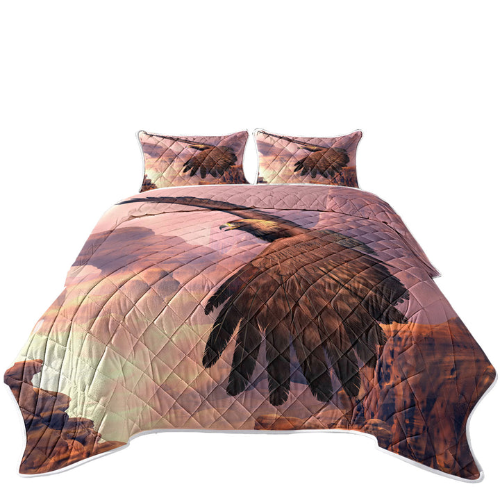 Canyon Flight Nature Art American Eagle Coverlet