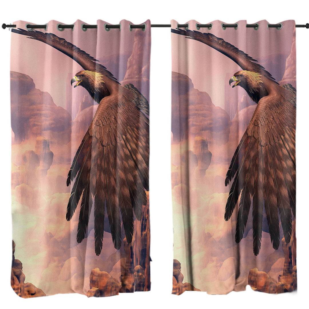 Canyon Flight Nature Art American Eagle Curtain