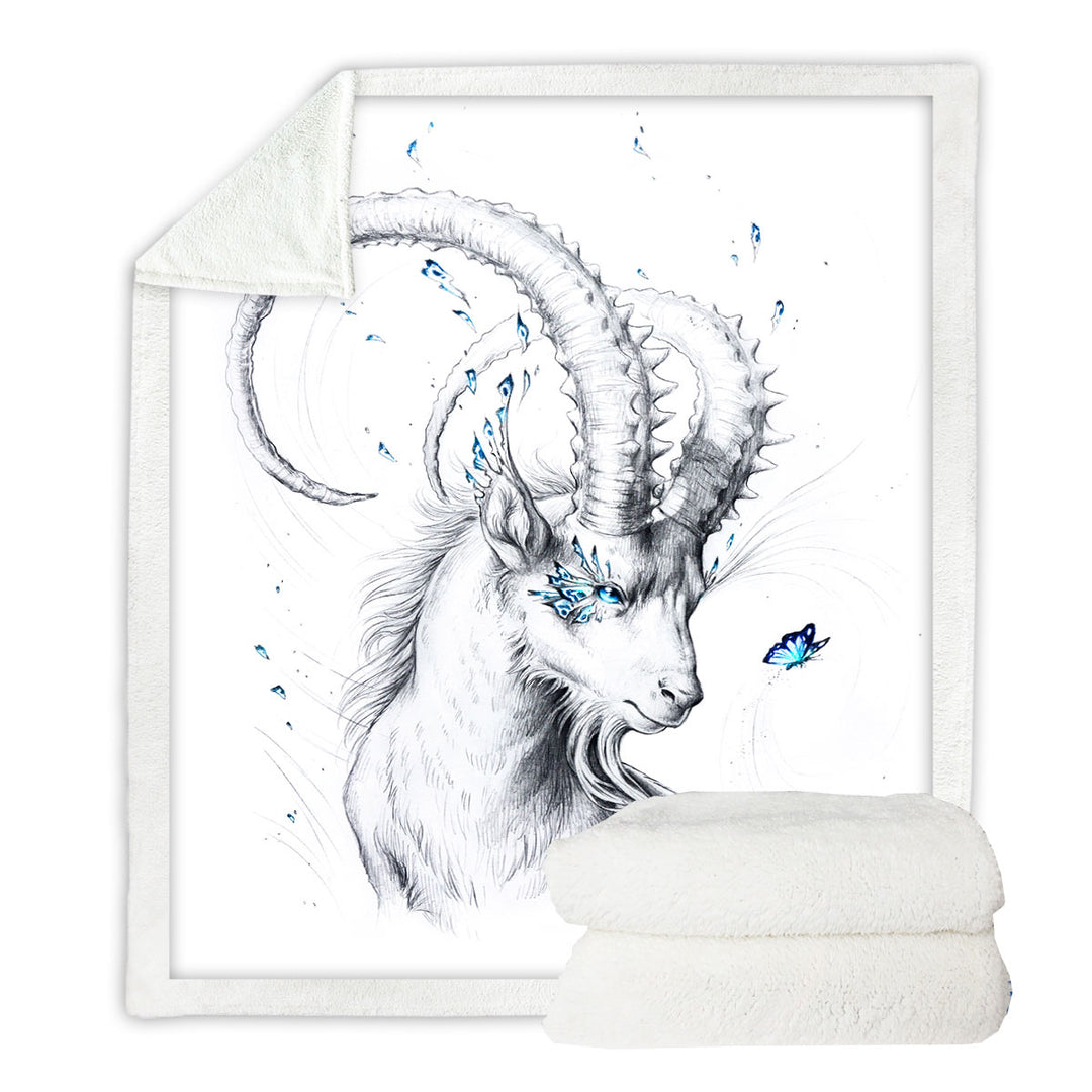 Capricorn Drawing Sherpa Blanket