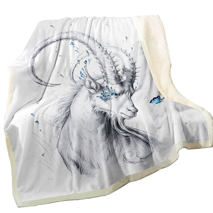 Capricorn Drawing Throw Blanket