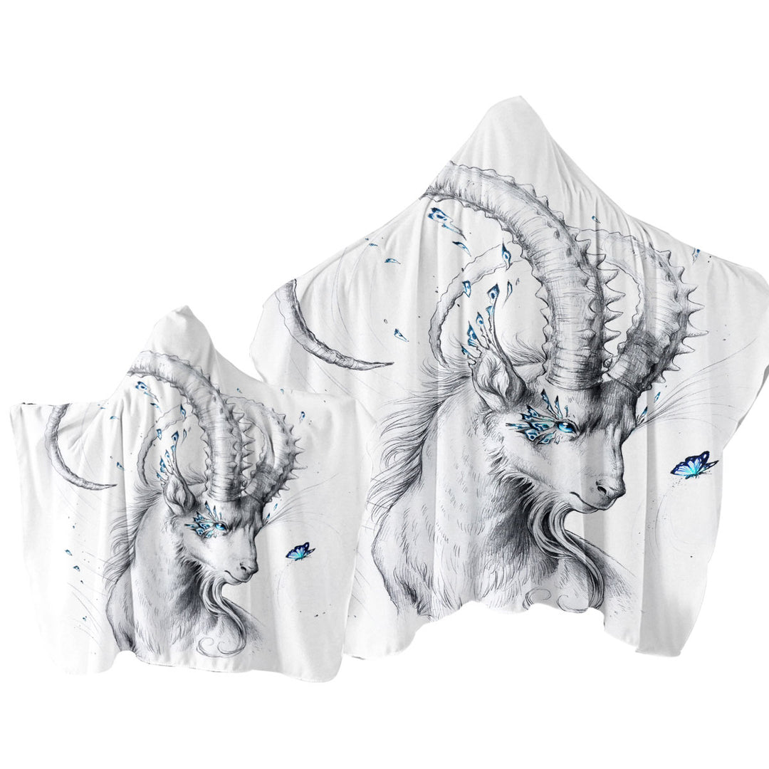 Capricorn Drawing Towel Hoodie