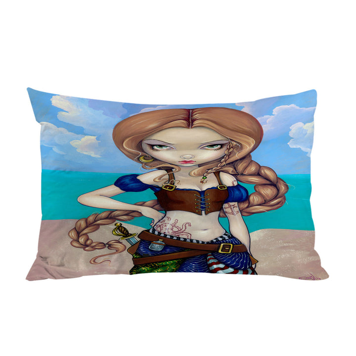 Captain Molly Morgan Beautiful Pirate Girl Pillow Cases