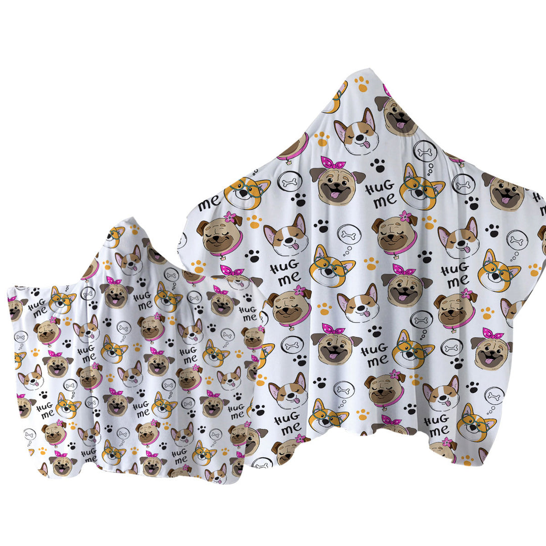 Captivating Cute Dogs Pattern Towel Hoodie