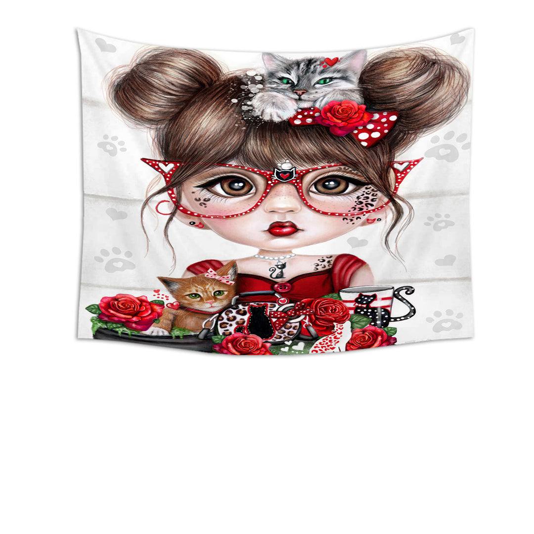 Cat Crazy Chloe Red Girl Wall Decor for Room